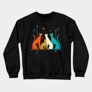 Retro Mid-Century Modern Look Cats 50s 60s Style Crewneck Sweatshirt